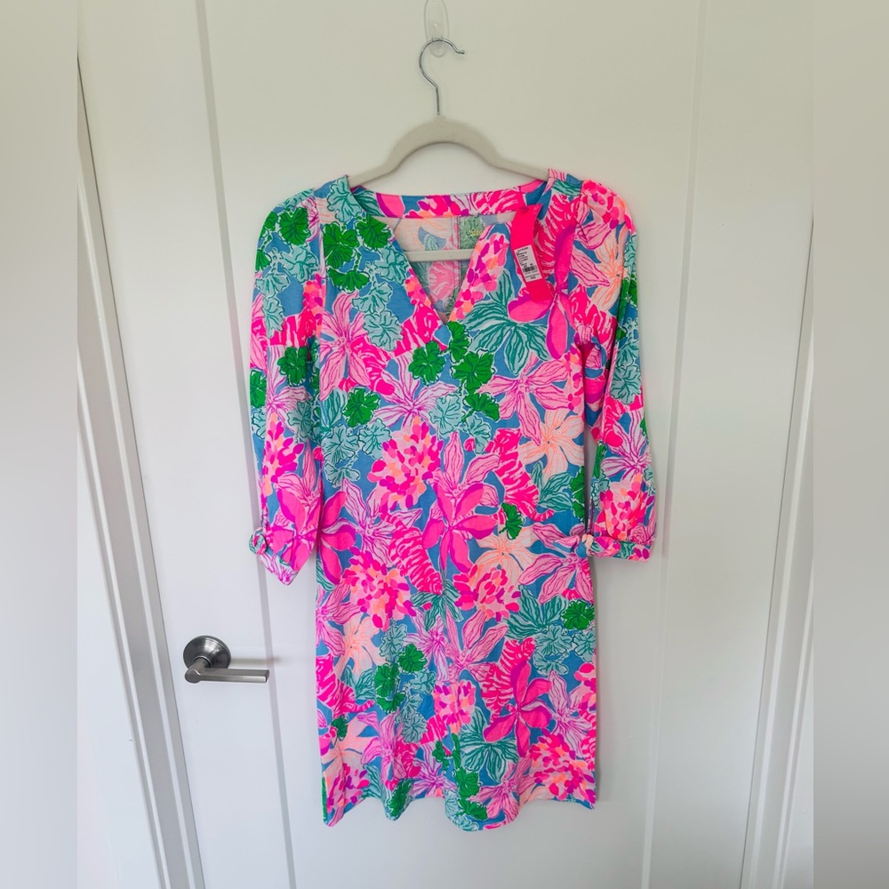 Lilly Pulitzer Pink and Green V-Neck Sundress